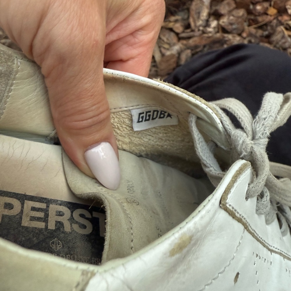 Original authentic Golden Goose superstar everyday tan and white sneakers shoes - Picture 5 of 9